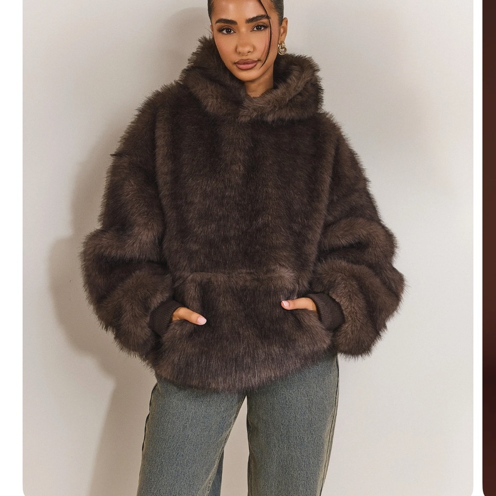 Cozy Brown Faux Fur Hoodie